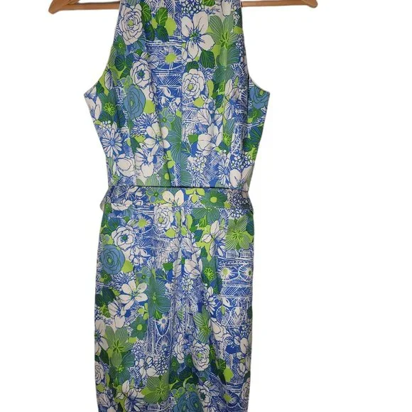 Talbots Maggy London Sleeveless Dress NWT 2 Petite Blue / Green - Picture 3 of 6